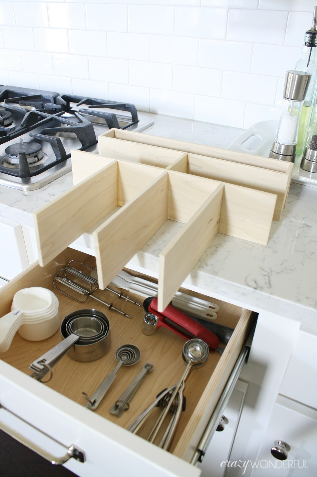 Kitchen Drawer Organizer
 DIY custom kitchen drawer organizers Crazy Wonderful