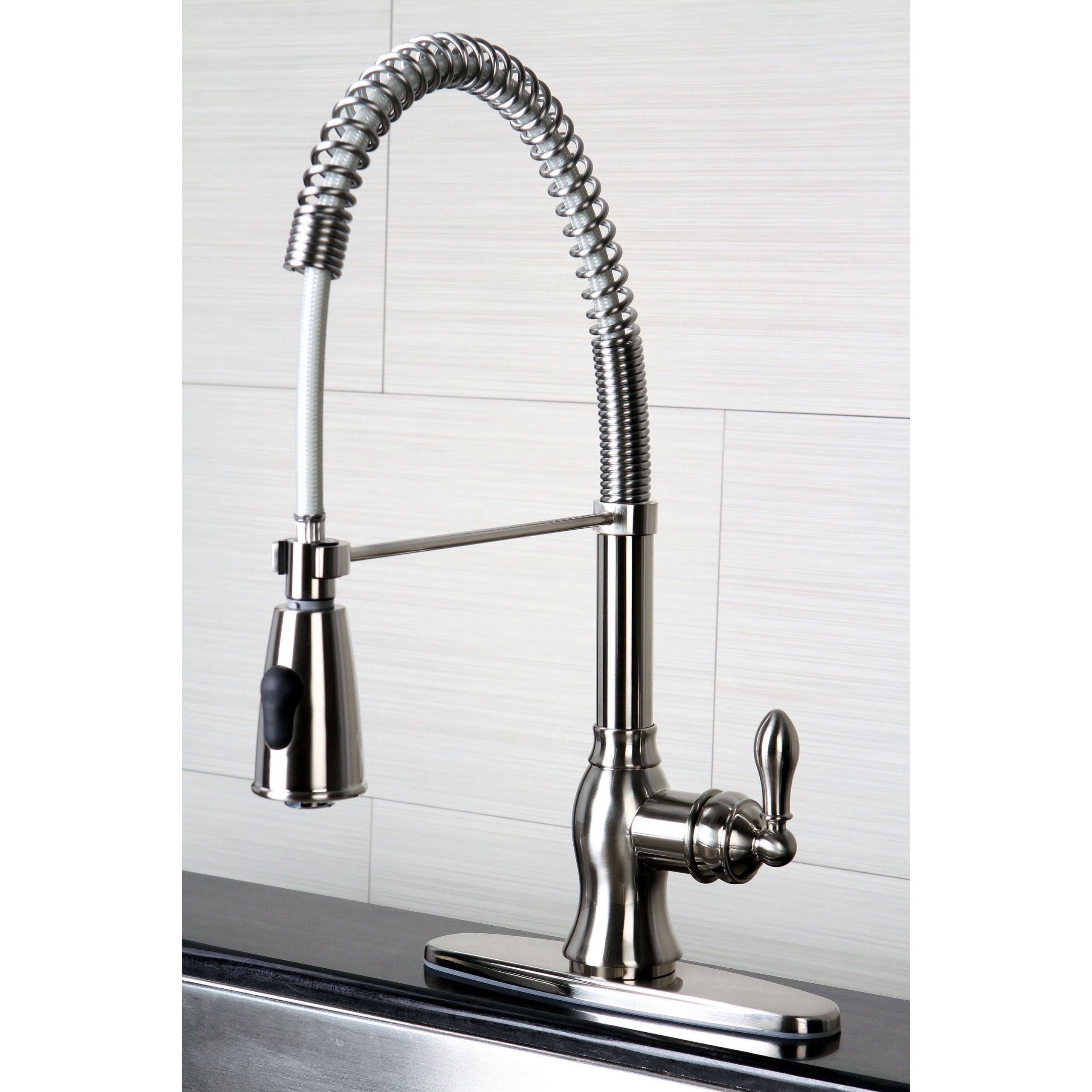 Kitchen Faucets Modern
 American Classic Modern Satin Nickel Spiral Pull down