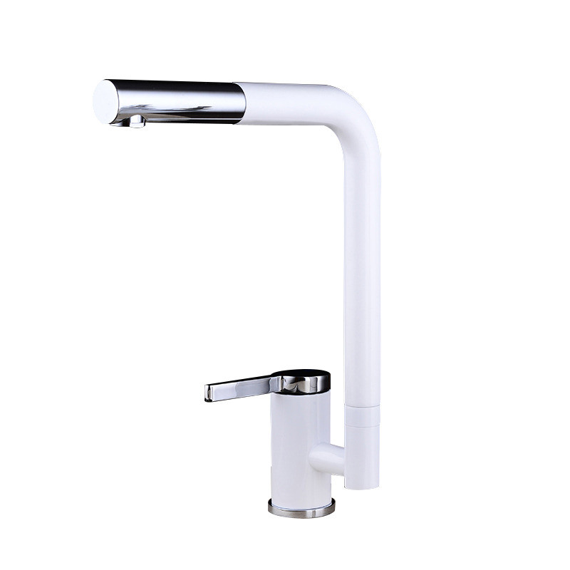Kitchen Faucets Modern
 White Kitchen Faucet Single Handle Painting Square Modern