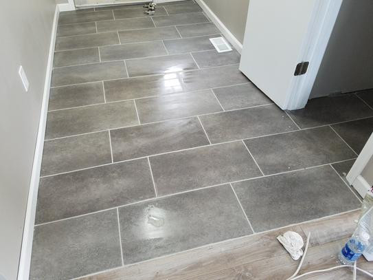 Kitchen Floor Tiles Home Depot
 TrafficMASTER Ceramica Coastal Grey 12 in x 24 in Vinyl
