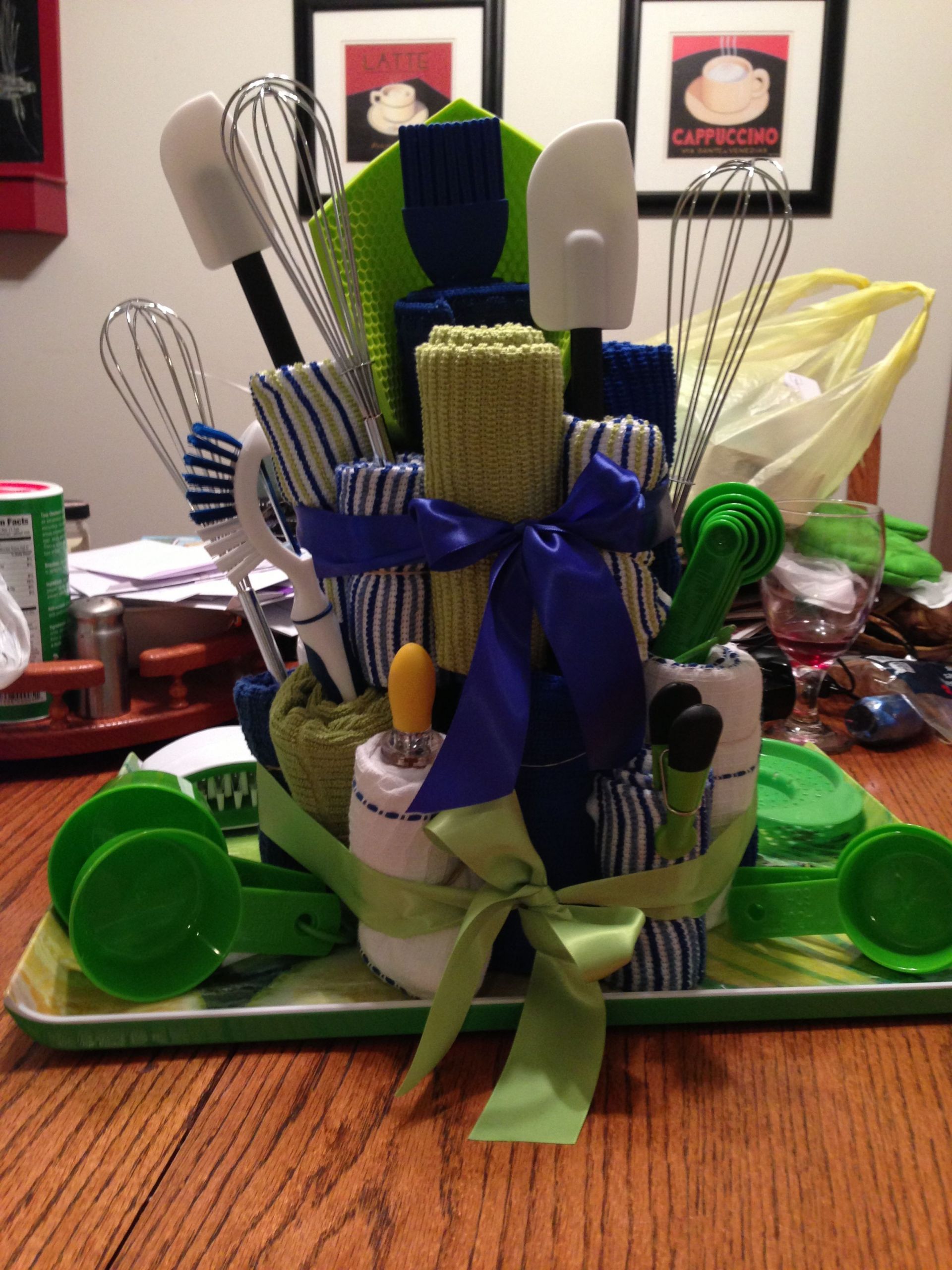 Kitchen Gift Baskets Ideas
 Kitchen towel cake bridal shower t