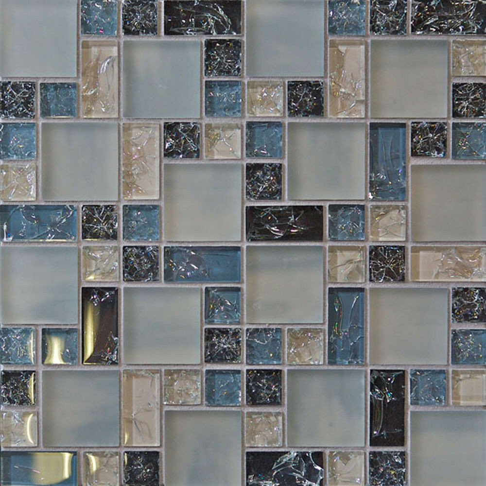 Kitchen Mosaic Tiles
 1 SF Blue crackle glass mosaic tile Backsplash Kitchen