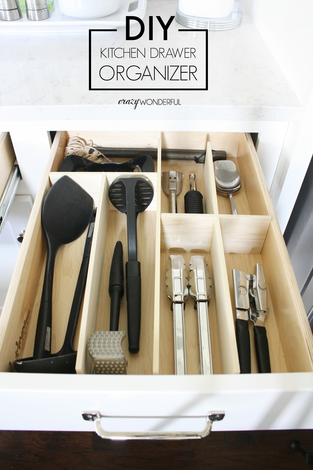Kitchen Organizer Diy
 DIY custom kitchen drawer organizers Crazy Wonderful