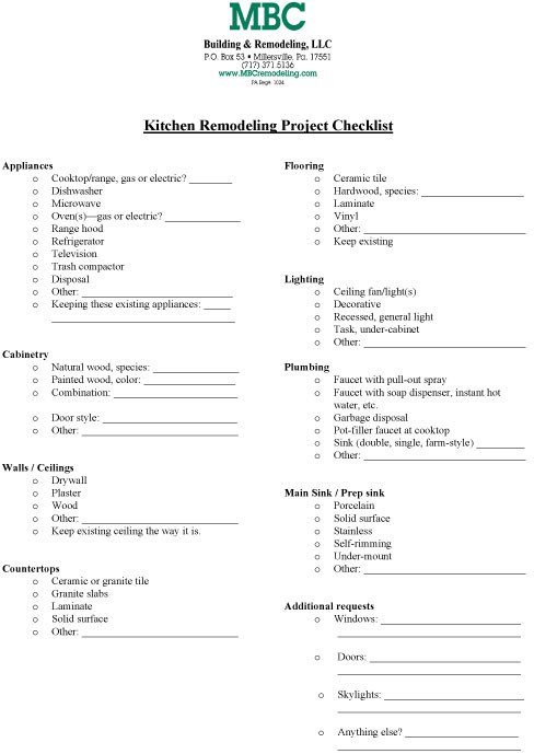 Kitchen Remodel Check List
 Kitchen Remodel Checklist Lancaster PA Remodeling Tips