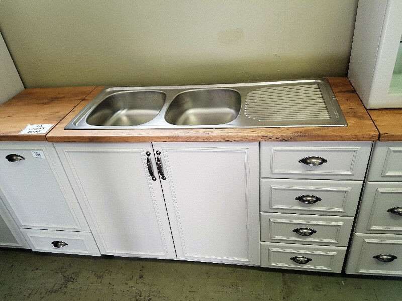 Kitchen Sink And Cabinets
 MAIDSTONE KITCHEN DOUBLE SINK CABINET WITH DRAWERS