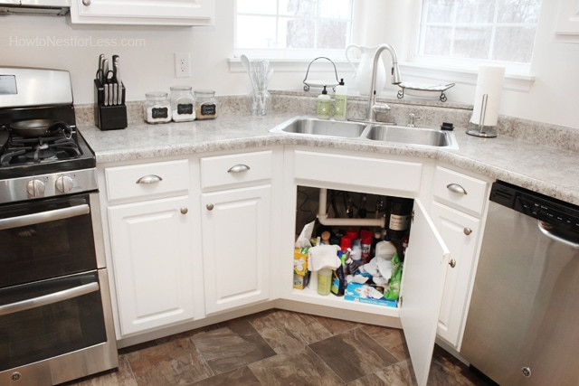 Kitchen Sink And Cabinets
 How to Organize Under Your Kitchen Sink How to Nest for
