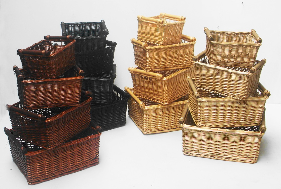 Kitchen Storage Basket
 KITCHEN LOG WICKER STORAGE BASKET WITH HANDLES XMAS EMPTY