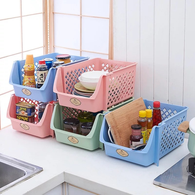 Kitchen Storage Basket
 Stackable Storage Basket Kitchen Tools Ve able Fruit