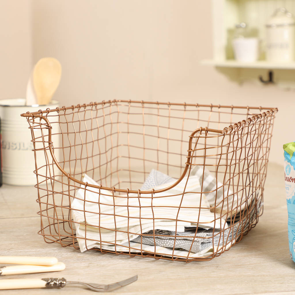 Kitchen Storage Basket
 copper wire kitchen storage basket by dibor