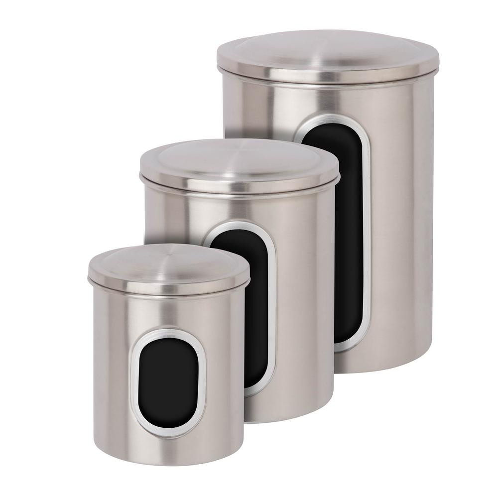 Kitchen Storage Canister
 Honey Can Do Metal Storage Canisters in Stainless Steel 3