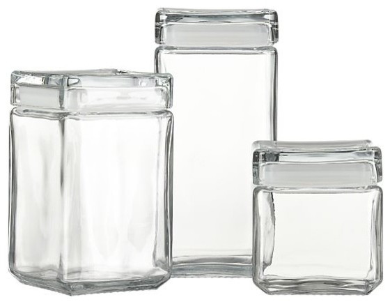 Kitchen Storage Containers Glass
 Stackable Glass Storage Jars Modern Kitchen Canisters