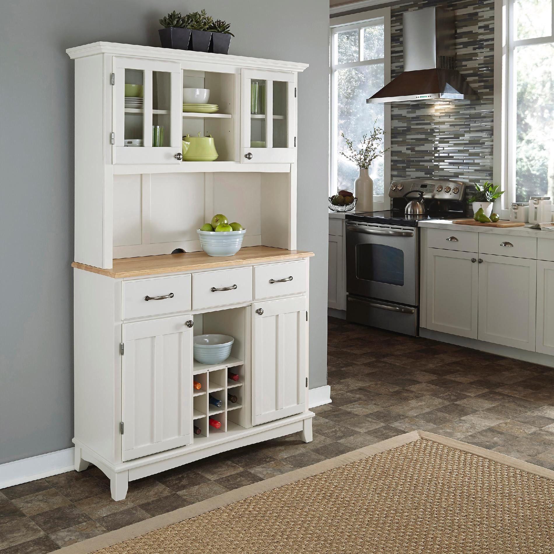 Kitchen Storage Hutches
 Home Styles Dining Room Buffet Hutch White