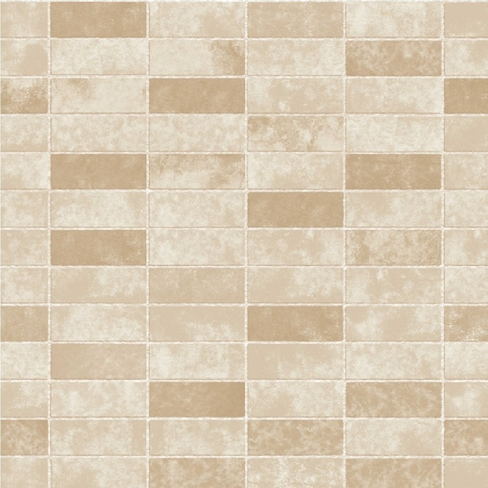 Kitchen Tile Wallpaper
 Fine Decor Ceramica Small Tile Effect Wallpaper Taupe