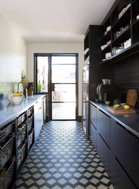 Kitchen Tiles Color
 Contemporary Kitchen Tile Floor in Neutral Colors