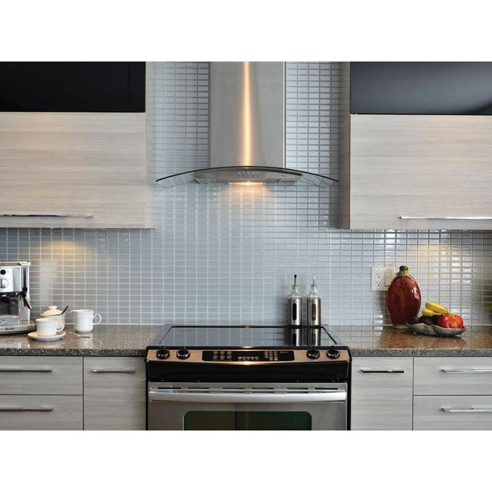 Kitchen Tiles Home Depot
 Smart Tiles Stainless 10 625 in W x 10 00 in H Peel and