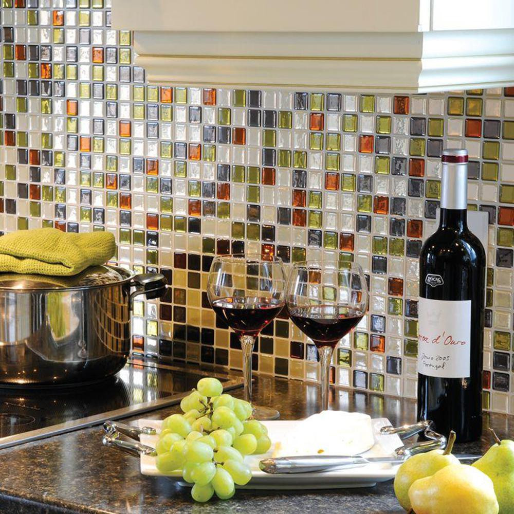 Kitchen Tiles Home Depot
 Smart Tiles Idaho 9 85 in W x 9 85 in H Peel and Stick