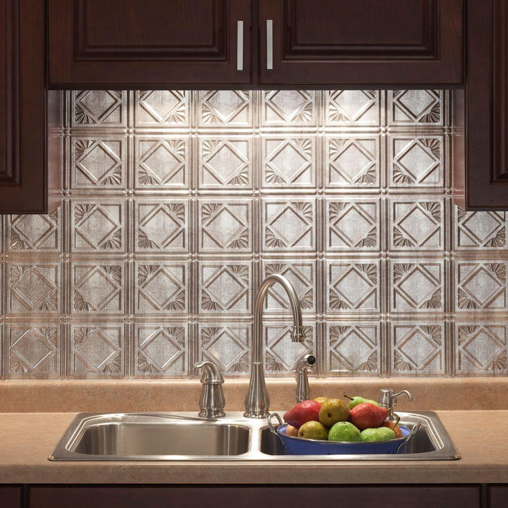 Kitchen Tiles Home Depot
 18 in x 24 in Traditional 4 PVC Decorative Backsplash