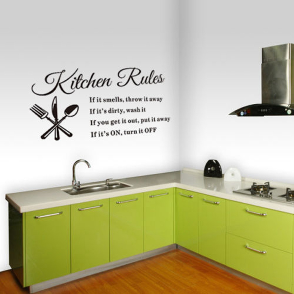 Kitchen Wall Decor Walmart
 Removable Kitchen Rules Words Wall Stickers Art Decal