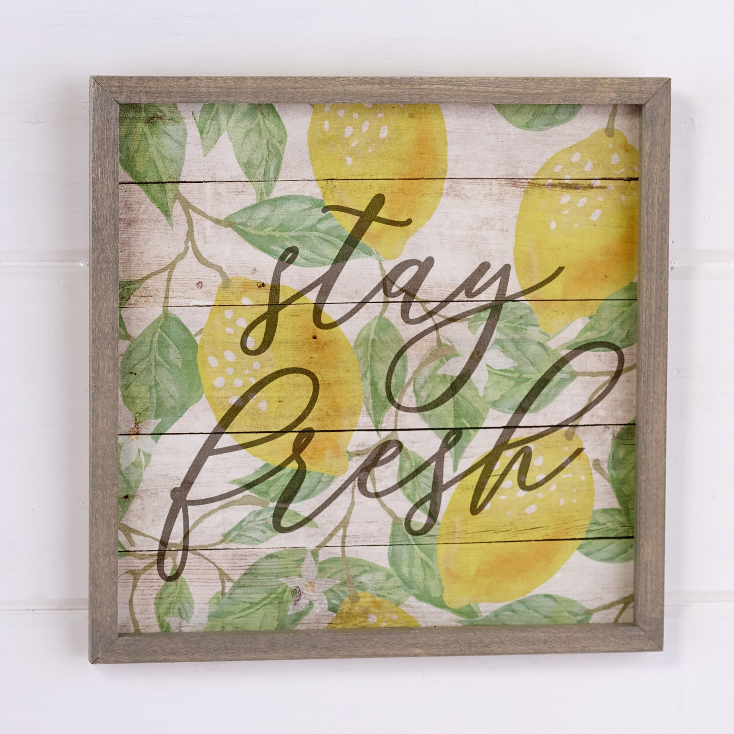 Kitchen Wall Decor Walmart
 Lemon Wall Sign "Stay Fresh" Farmhouse Kitchen Wall