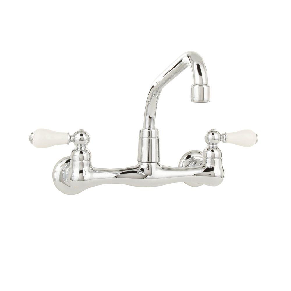 Kitchen Wall Mounted Faucets
 American Standard Heritage 2 Handle Wall Mount Kitchen