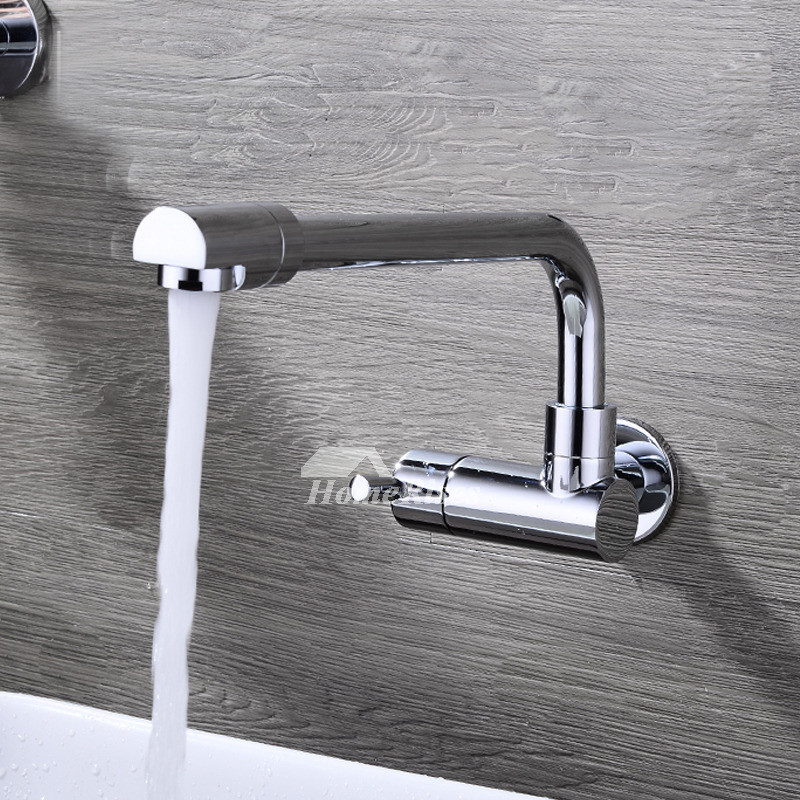 Kitchen Wall Mounted Faucets
 Wall Mount Kitchen Sink Faucet Single Handle Chrome Brass
