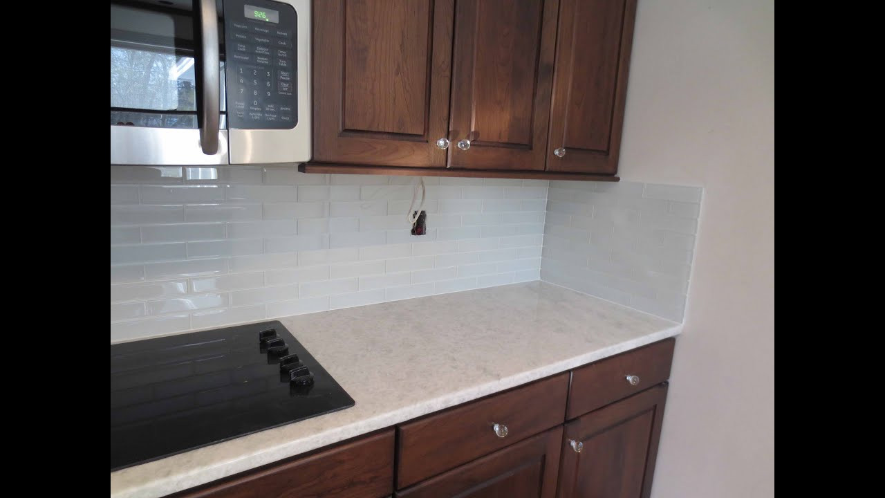 Kitchen With Glass Tile Backsplash
 How to install Glass tile Kitchen Backsplash