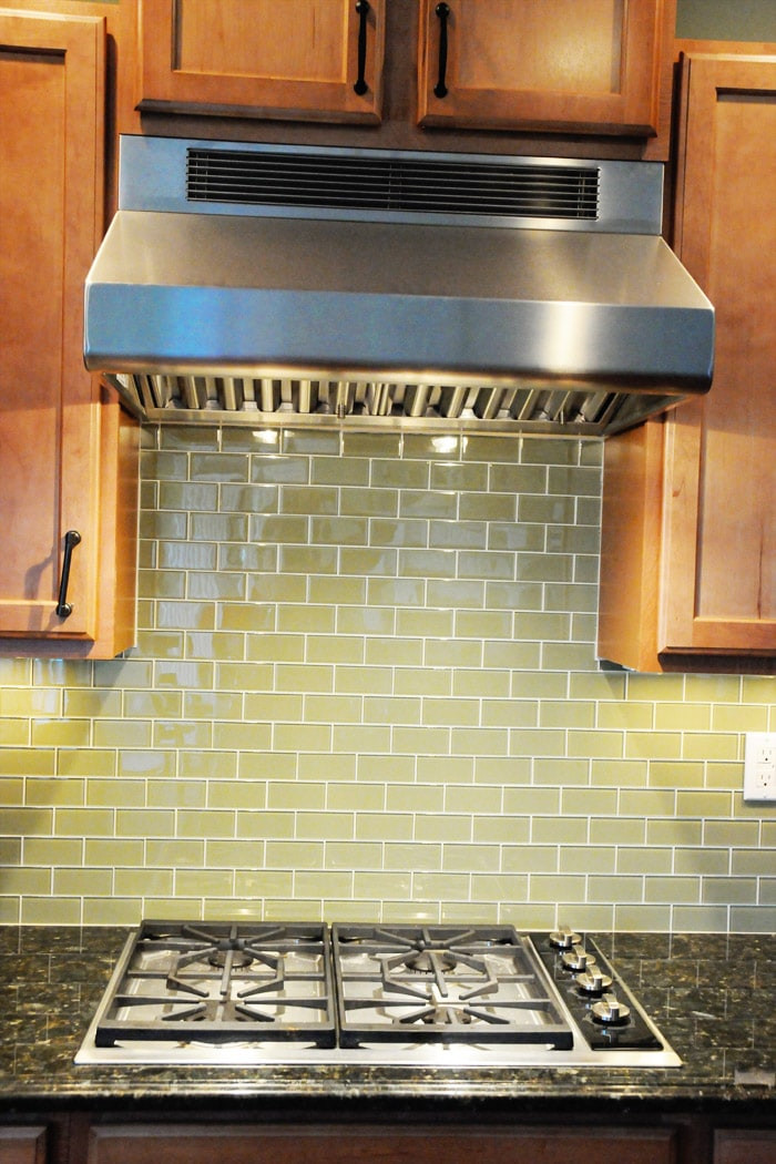 Kitchen With Glass Tile Backsplash
 Simple Kitchen Updates on the Polka Dot Chair Blog