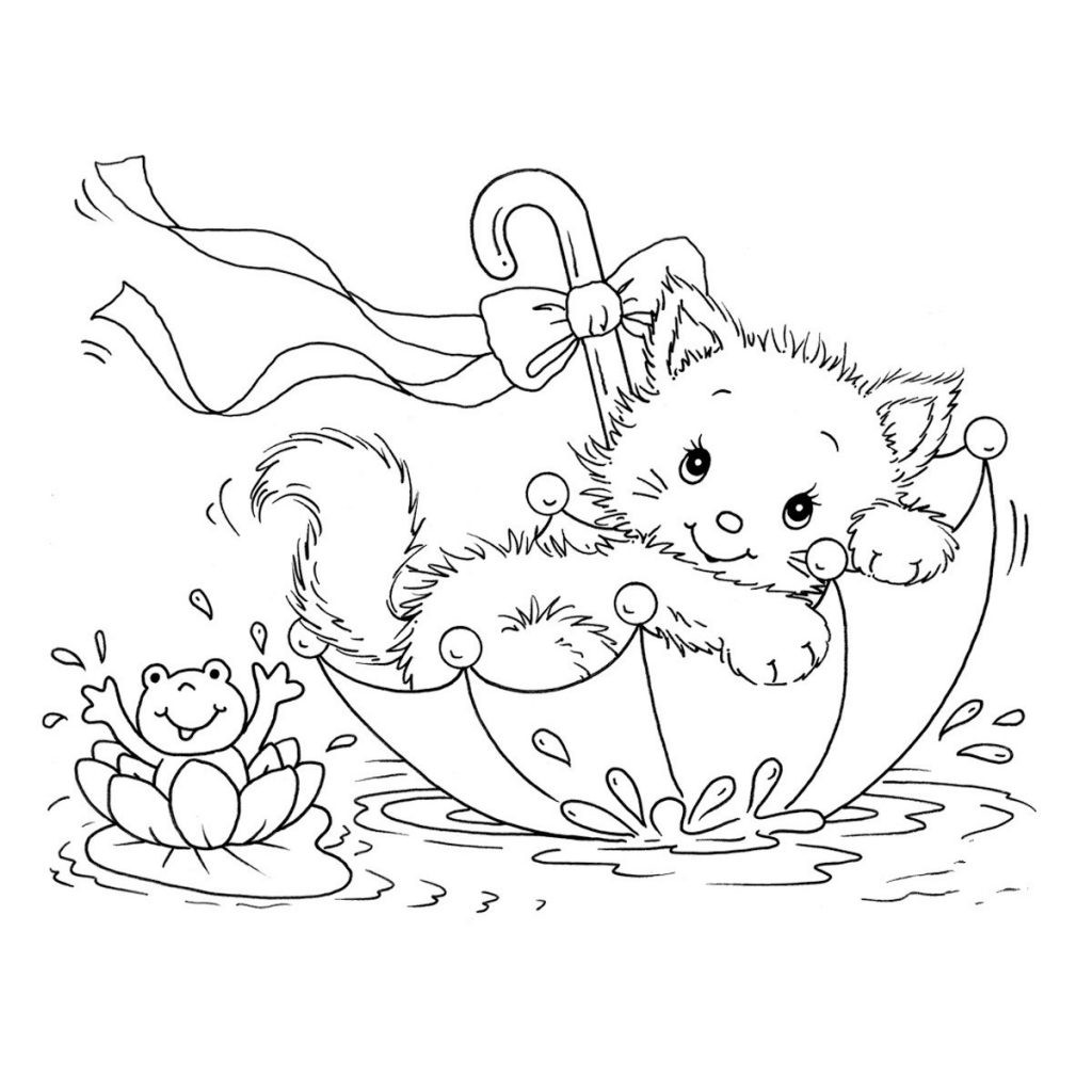 Kitten Coloring Pages For Kids
 Free Printable Cat Coloring Pages For Kids