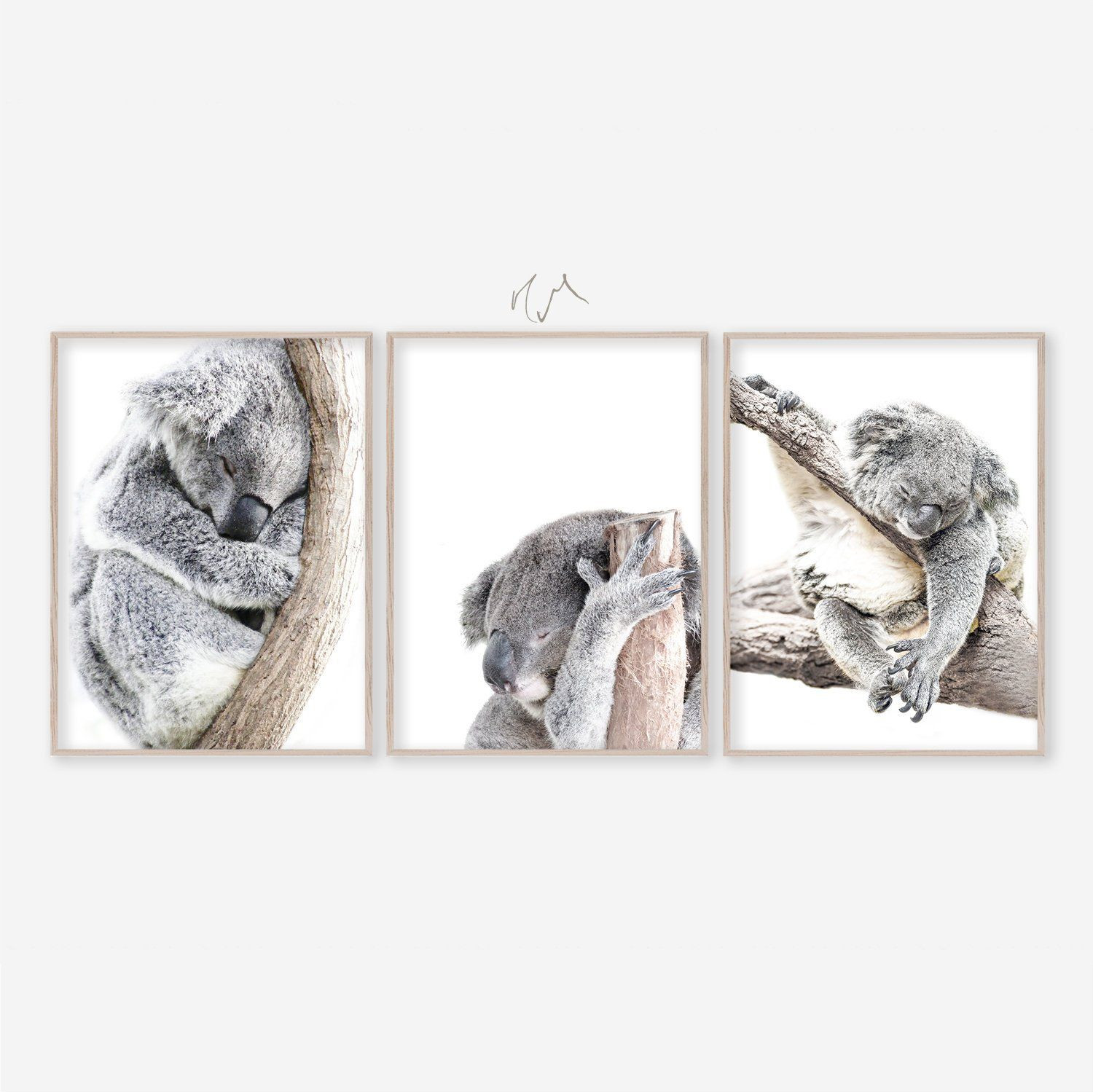 Koala Baby Wood Wall Decor
 Baby Koala Print Set Digital Download Australia Neutral