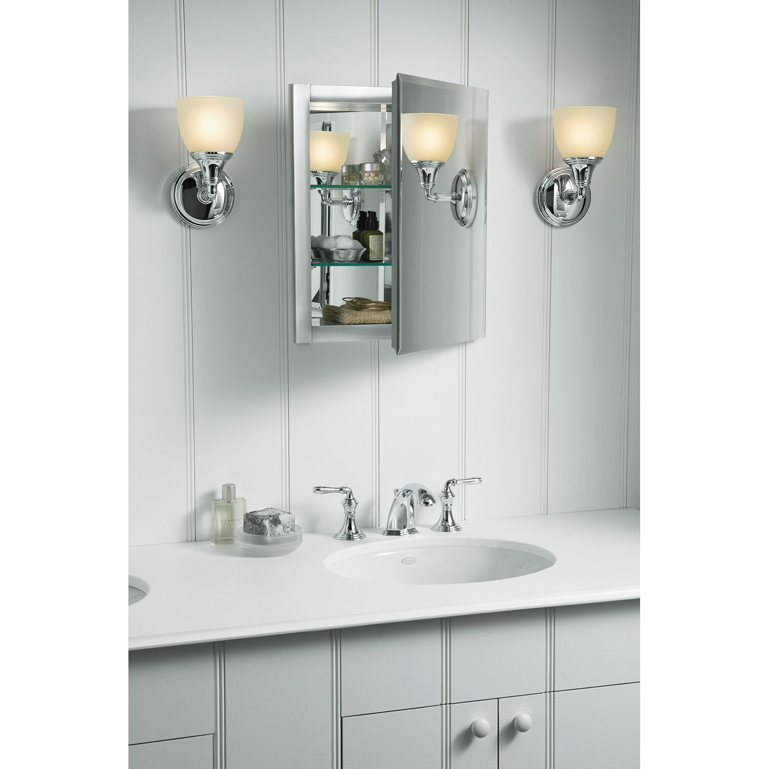 Kohler Bathroom Mirror Cabinet
 Kohler 16" x 20" Aluminum Mirrored Medicine Cabinet