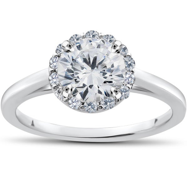 Lab Grown Diamond Engagement Rings
 Shop 14k White Gold 1ct TDW Lab Grown Diamond Madelyn Halo