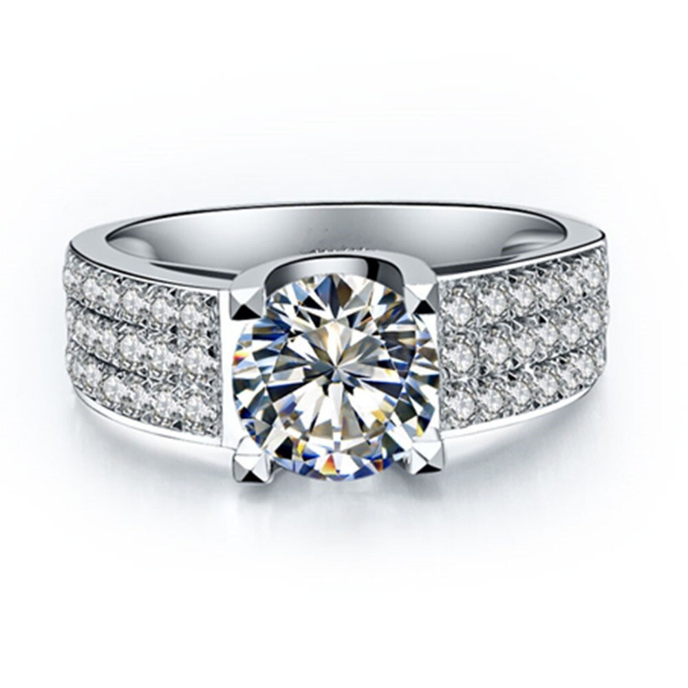 Lab Grown Diamond Engagement Rings
 Test Positive 2CT Moissanite Engagement Ring Women Real