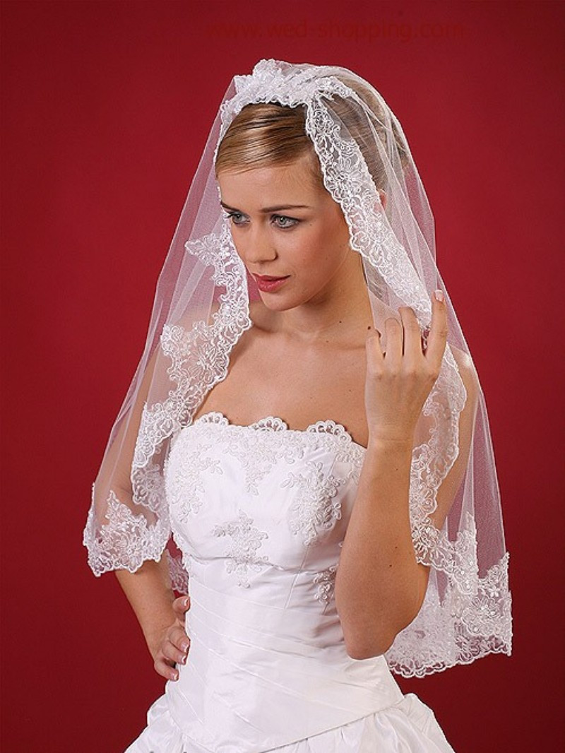 Lace Wedding Veils
 Aliexpress Buy Short White Lace Wedding Veils with