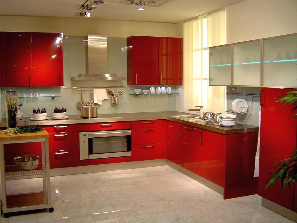 Lacquered Kitchen Cabinets
 20 Striking Kitchens with Hot Red Lacquer Kitchen Cabinets