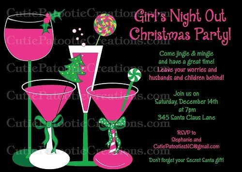 Ladies Night Christmas Party Ideas
 Girls Night Out Christmas Party Invitation Printable or