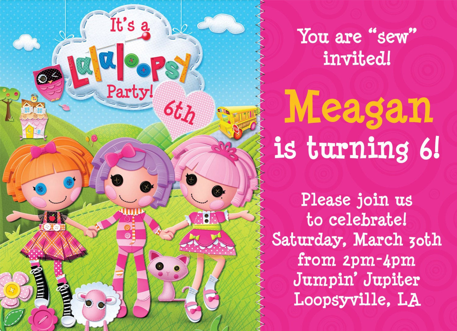 Lalaloopsy Birthday Invitations
 Customized Birthday Invitation Lalaloopsy Birthday by