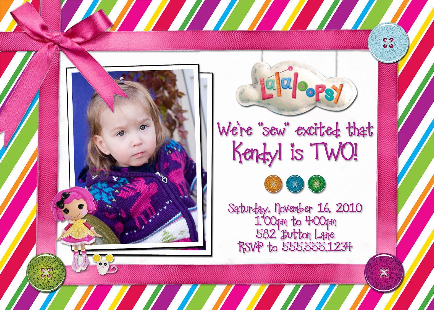 Lalaloopsy Birthday Invitations
 Printable Lalaloopsy Birthday Invitation by