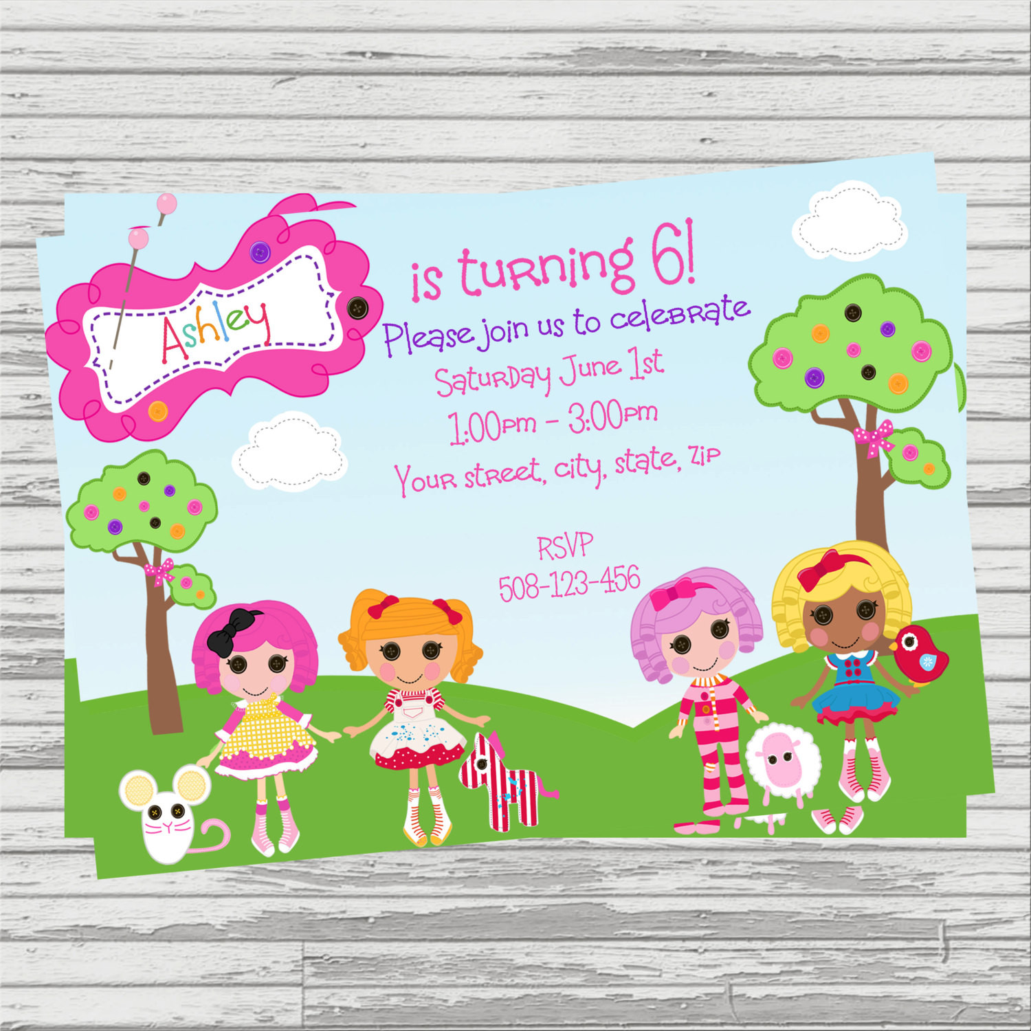 Lalaloopsy Birthday Invitations
 Lalaloopsy DIGITAL Birthday Invitation