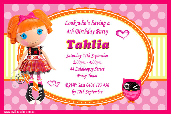 Lalaloopsy Birthday Invitations
 FREE Lalaloopsy Birthday Invitations – Bagvania