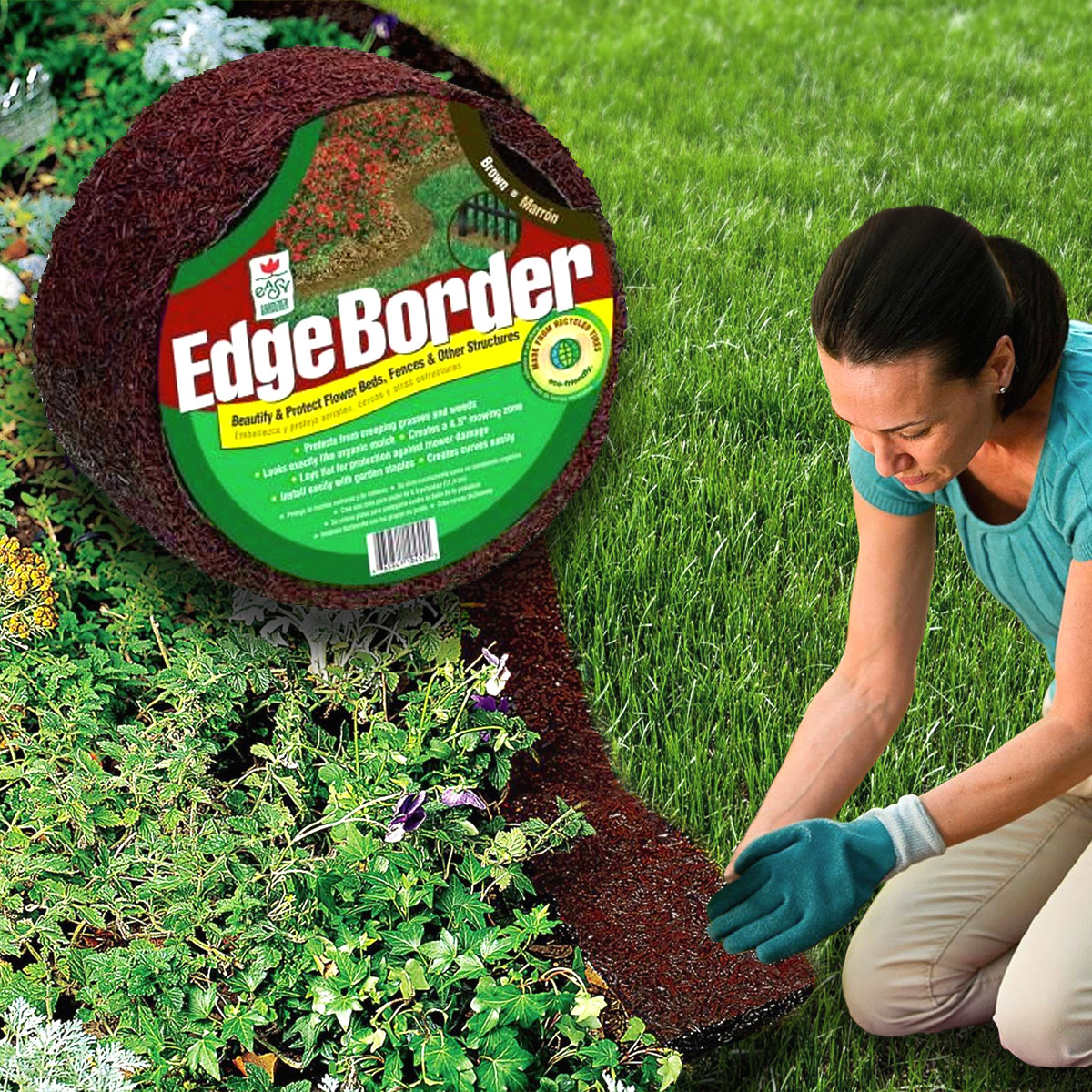 Landscape Edging Border
 Easy Gardener Perm A Mulch 4 5” x 8’ Red Garden Edging