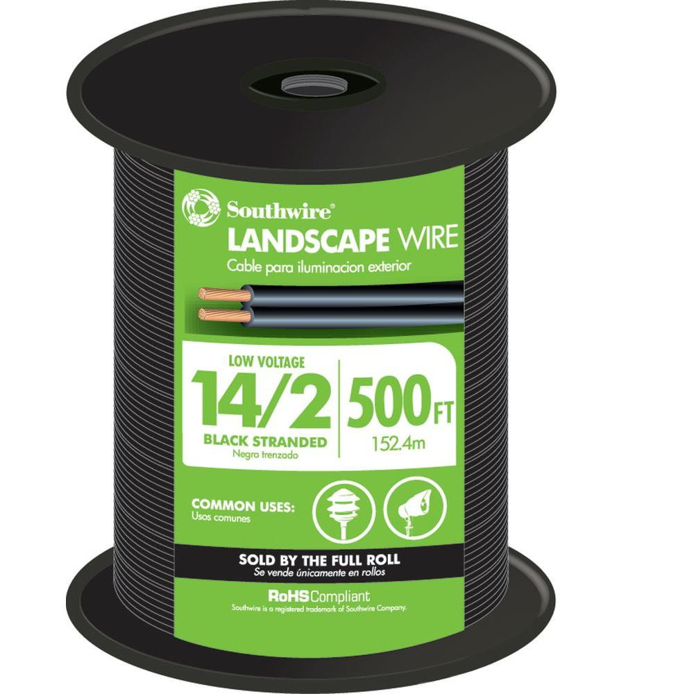 Landscape Lighting Wire
 Southwire 500 ft 14 2 Black Stranded CU Low Voltage