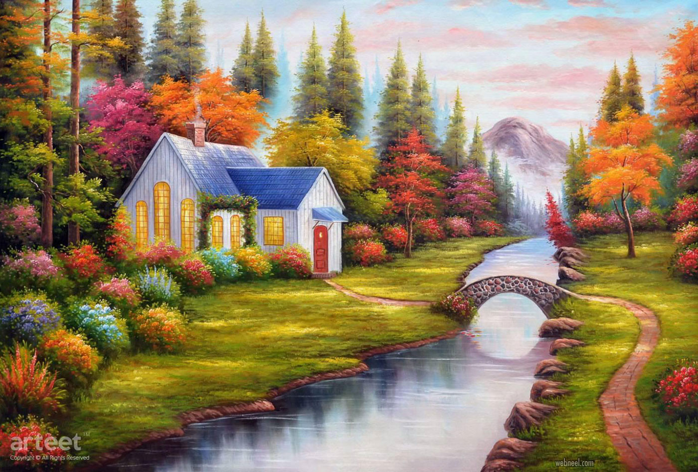 Landscape Oil Painting
 20 Beautiful Landscape Oil Paintings and art works from