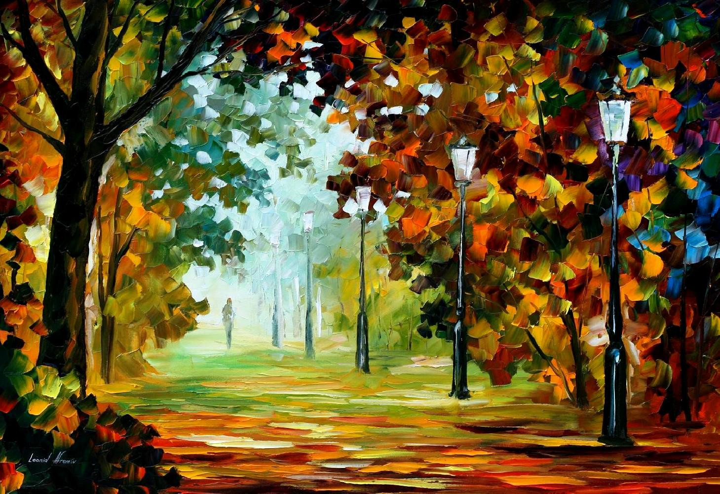 Landscape Paintings By Famous Artists
 MORNING LIGHT 2 — PALETTE KNIFE Oil Painting Canvas By