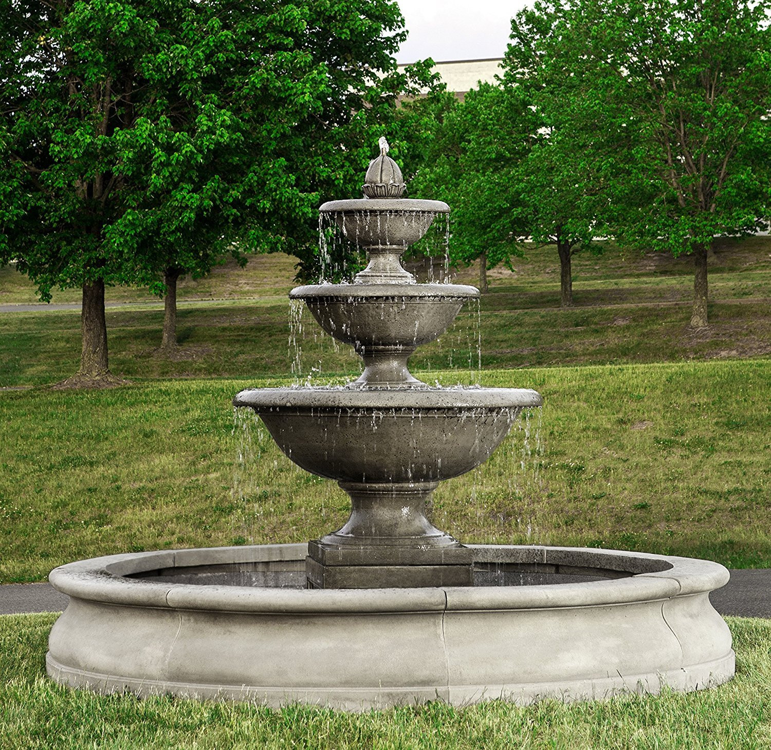Landscape Water Fountains
 Monteros Tiered Outdoor Water Fountain in Basin
