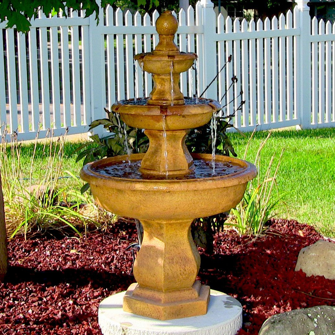 Landscape Water Fountains
 Water Fountain 3 Tier Tropical Design for Outdoor Patio