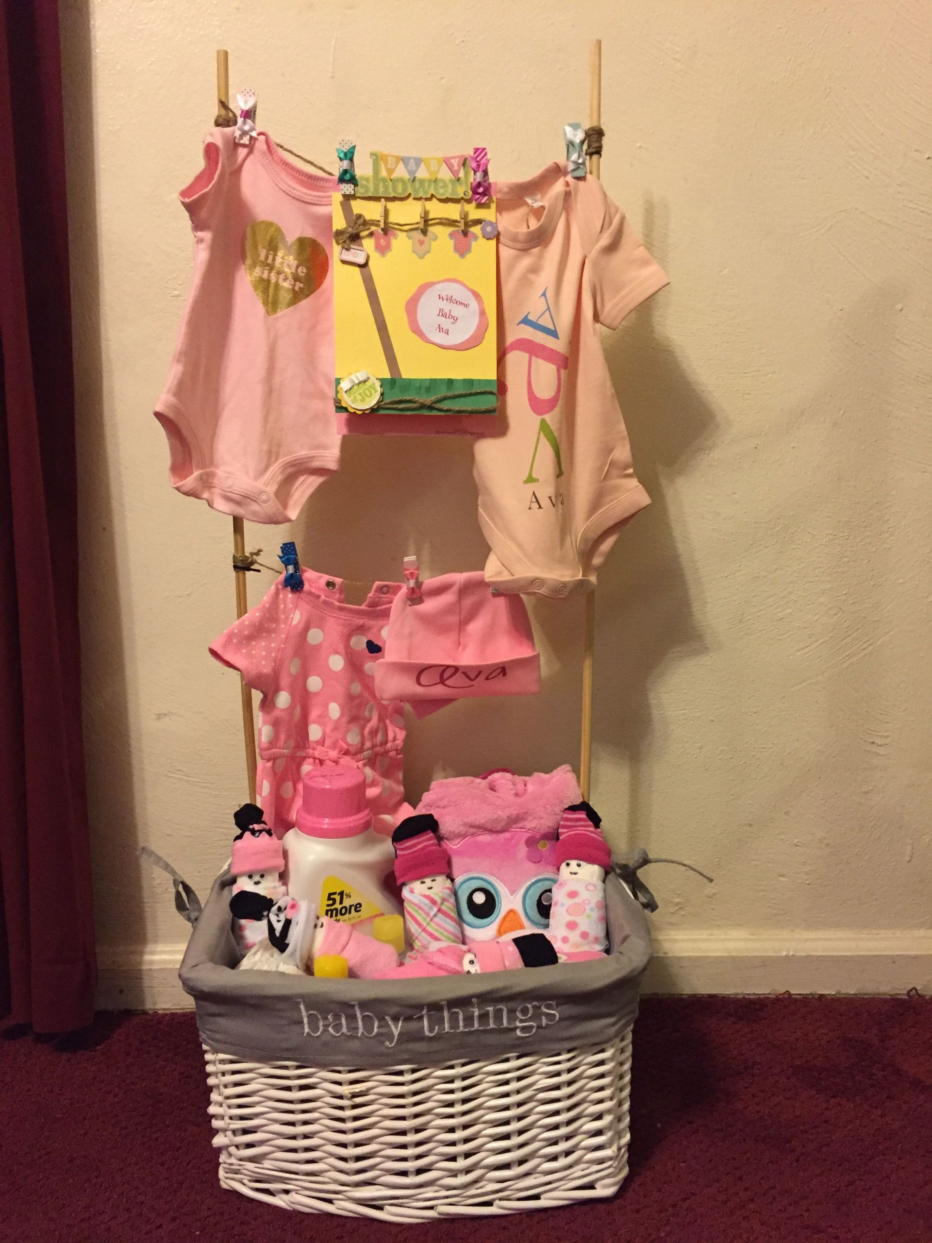Laundry Basket Gift Ideas
 Baby clothesline laundry basket I made