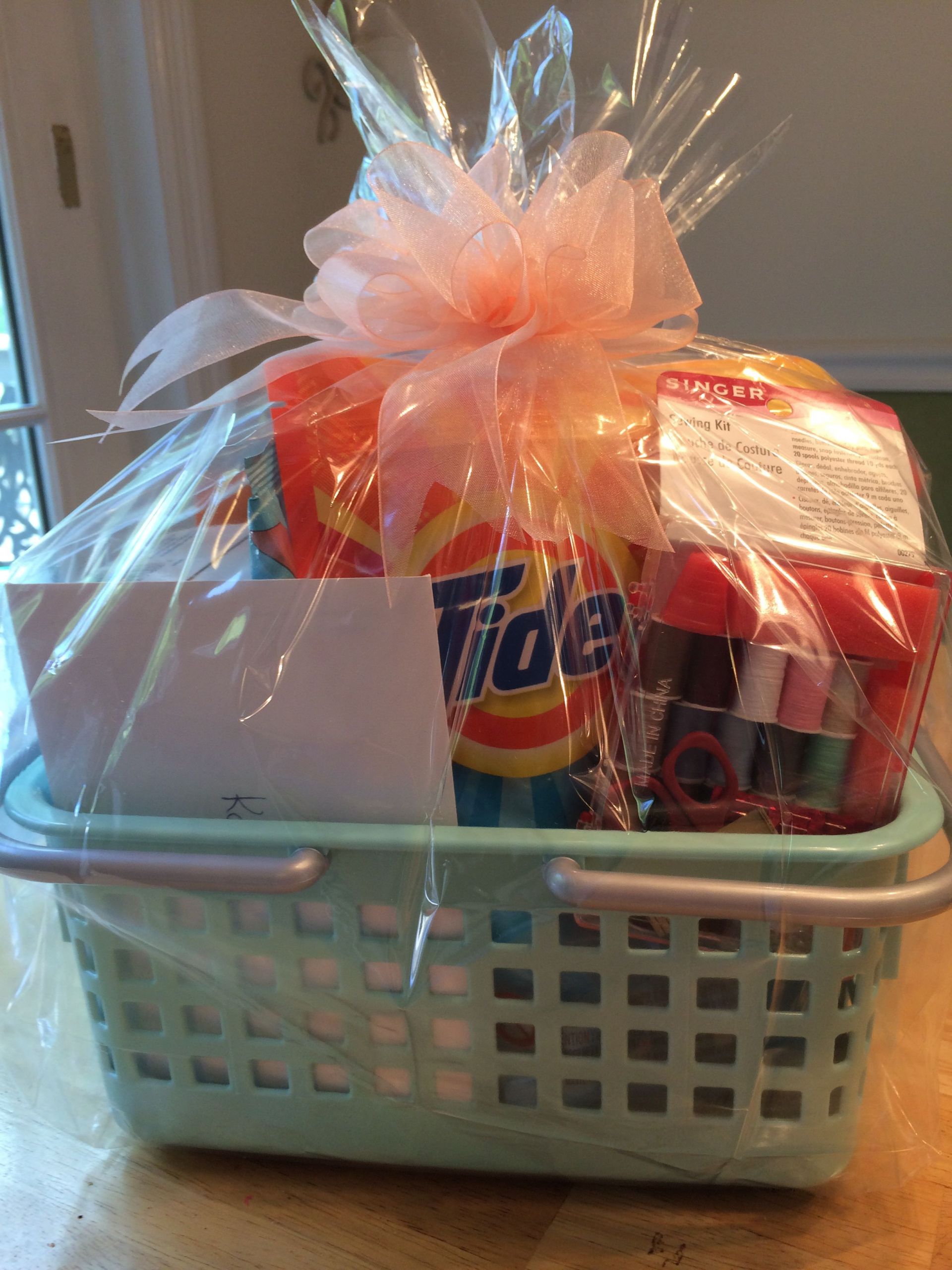 Laundry Basket Gift Ideas
 Going off to college t Just a few items and a cute