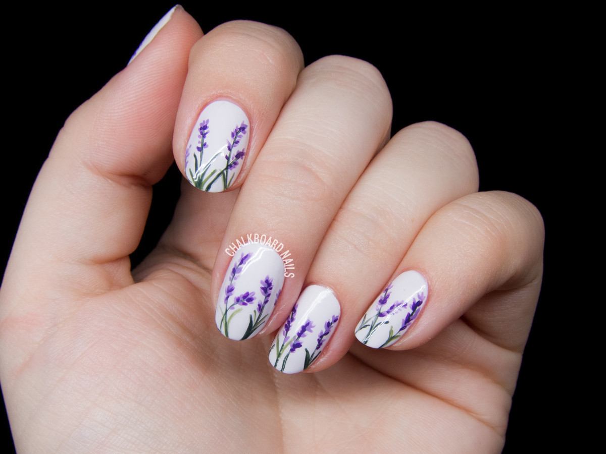 Lavender Nail Designs
 Lavender Blossoms Floral Nail Art