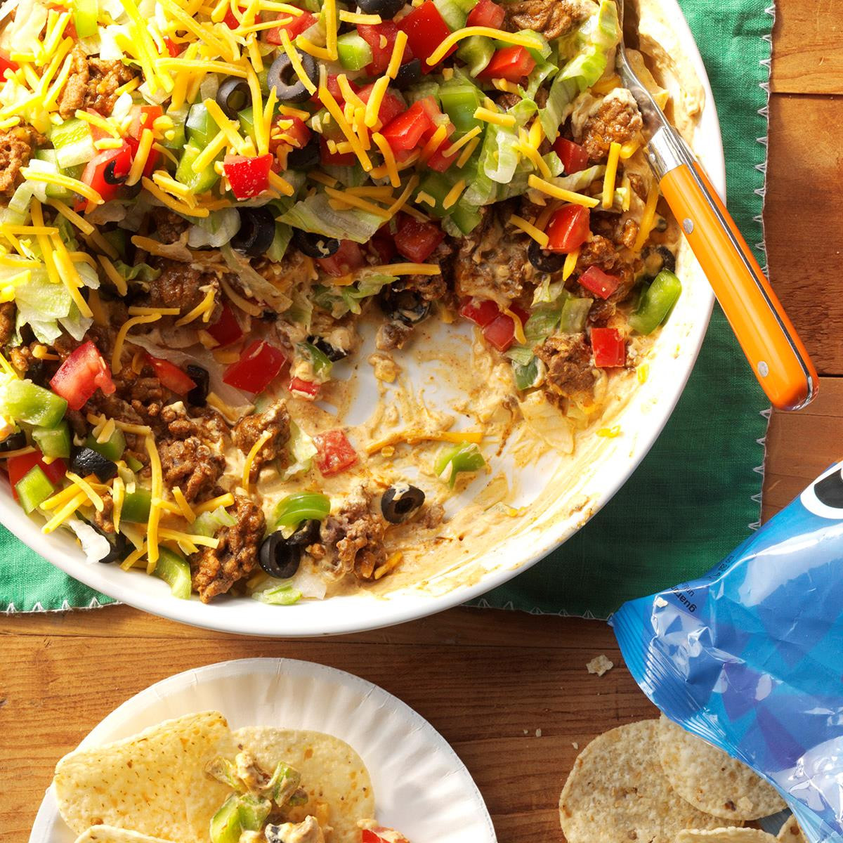 Layered Taco Dip With Ground Beef
 Ground Beef Taco Dip Recipe