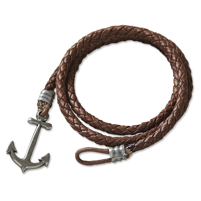 Leather Anchor Bracelet
 Leather Nautical Anchor Bracelet for Men Leather and